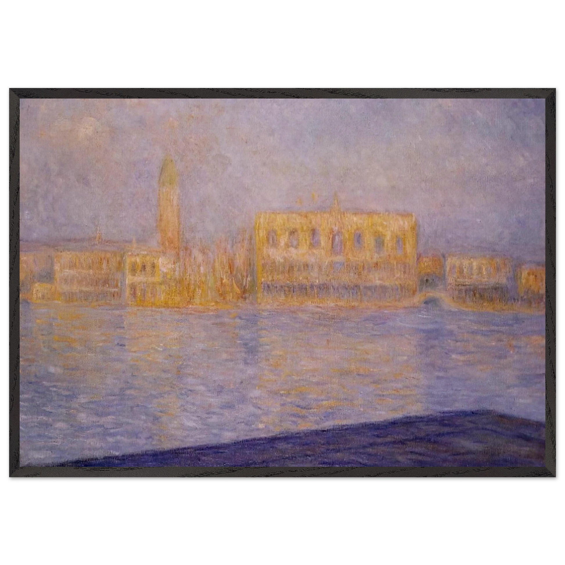 The Doges Palace Seen from San Giorgio Maggiore 2 - claude monet Framed Art Print – Black Wooden Frame - Default Title - -Framed Art Print