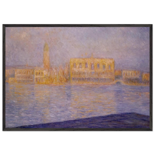The Doges Palace Seen from San Giorgio Maggiore 2 - claude monet Framed Art Print – Black Wooden Frame - Default Title - -Framed Art Print