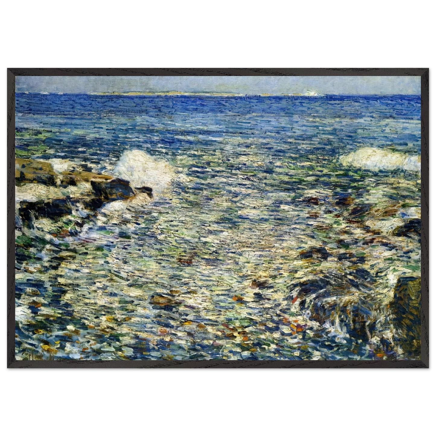 Surf Isles of Shoals - Childe Hassam Framed Art Print – Black Wooden Frame - Default Title - -Framed Art Print