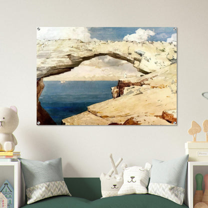 GLASS WINDOWS BAHAMAS 1885 - Winslow Homer Acrylic Print - 70x100 cm / 28x40″ inches | Winslow Homer Wall Art | Winslow Homer Prints