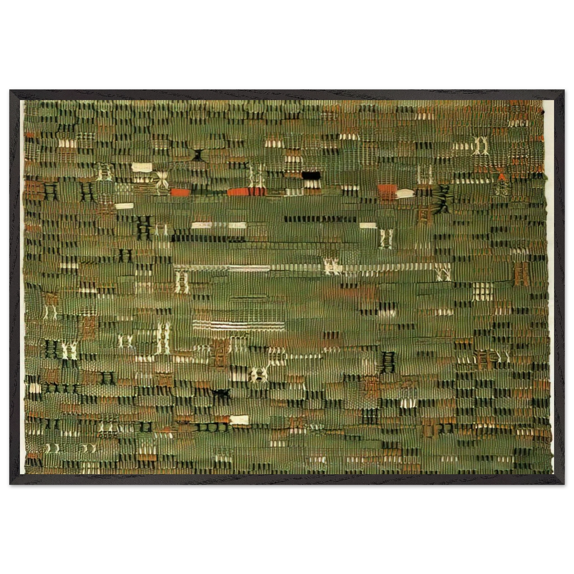 PASTURE 1958 - Anni Albers Framed Art Print – Black Wooden Frame - Default Title - -Framed Art Print