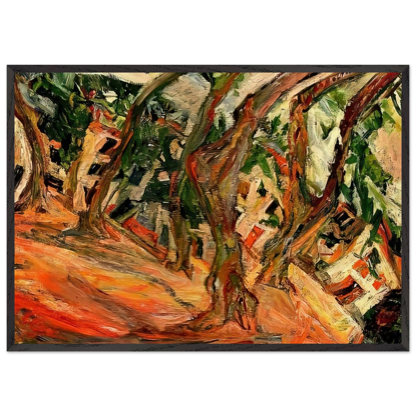 PLANE TREES AT CERET 1920 - Chaim Soutine Framed Art Print – Black Wooden Frame - Default Title - -Framed Art Print