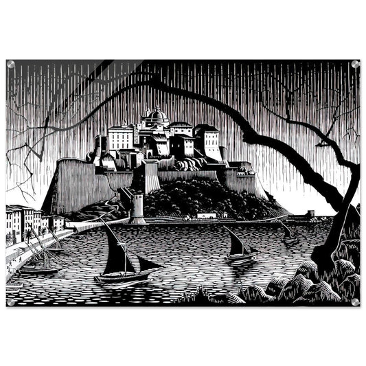 CITADEL OF CALVI CORSICA - MC Escher Acrylic Print - 70x100 cm / 28x40″ inches | MC Escher Wall Art | MC Escher Prints