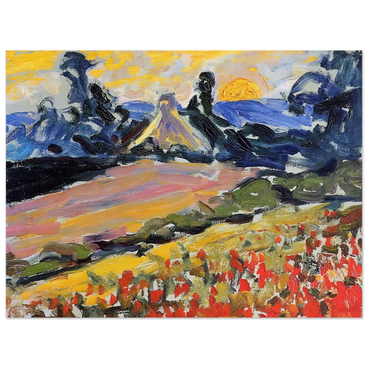 Henri-Edmond Cross - Landscape with Sunset Fine Art Poster - Default Title