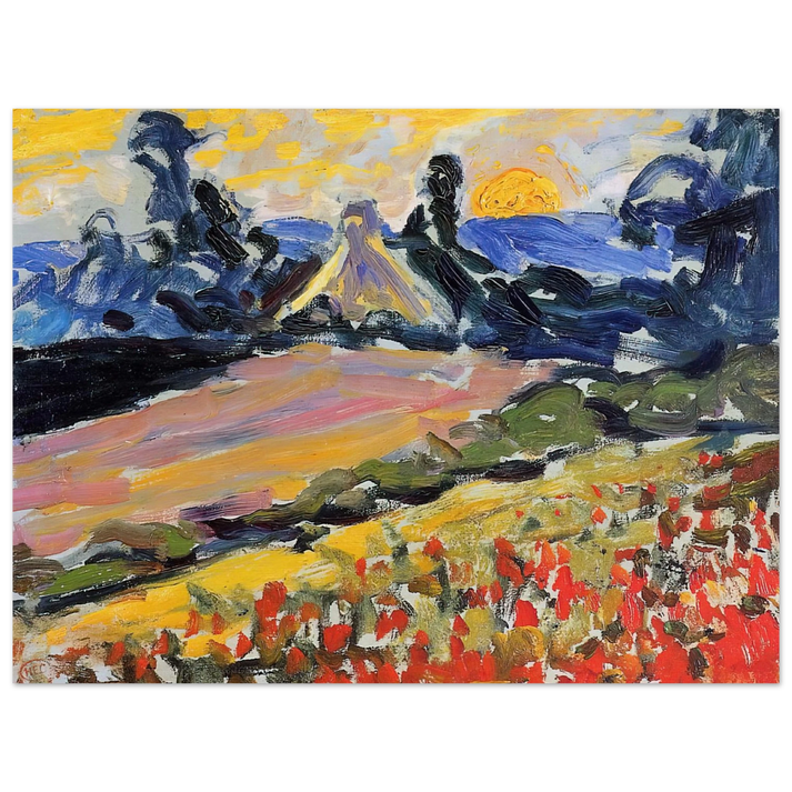 Henri-Edmond Cross - Landscape with Sunset  75x100 cm / 30x40inches Fine Art Poster