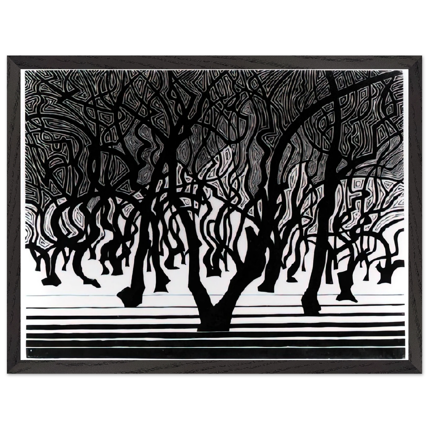 MC Escher - ESCHER (9) Wall Art - 30x40 cm / 12x16 inches - Premium Wooden Framed Poster With Fine Art Paper - White frame