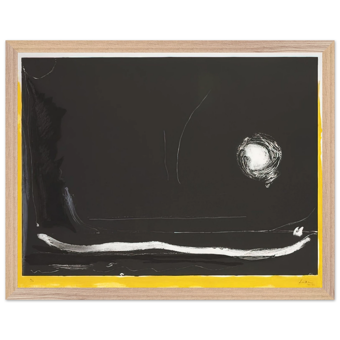 Helen Frankenthaler - Yellow Jack - 1985 Wall art - 70x100 cm / 28x40 Inches - Premium Wooden Framed Poster With Fine Art Paper - Black frame