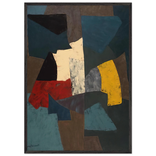 Abstract Composition - 1954 - Serge Poliakoff Framed Art Print – Black Wooden Frame - Default Title - -Framed Art Print