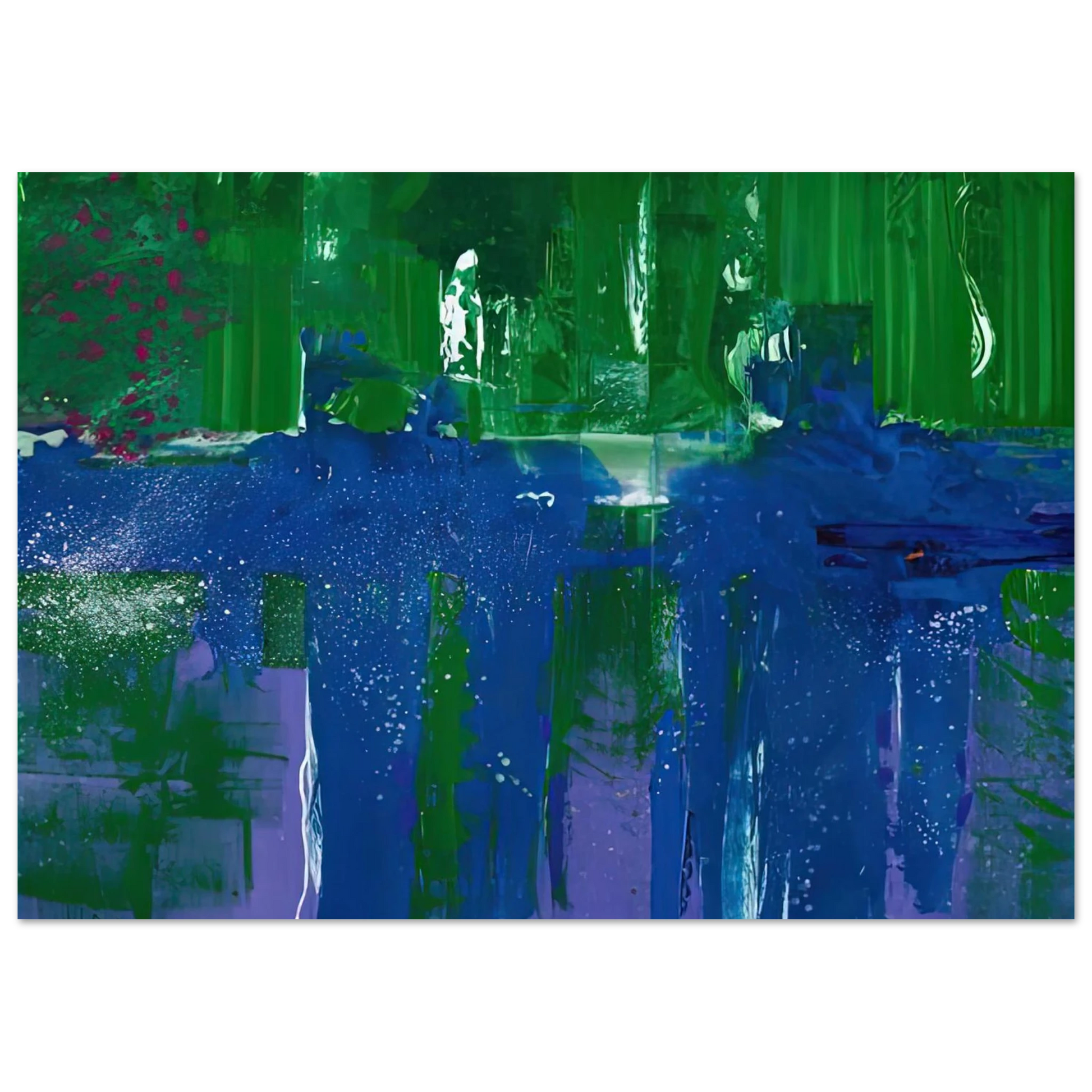 Helen Frankenthaler - Grotto, 1990- Wall Art - 60x80 cm / 24x32 inches - Premium Wooden Framed Poster With Fine Art Paper - Black frame
