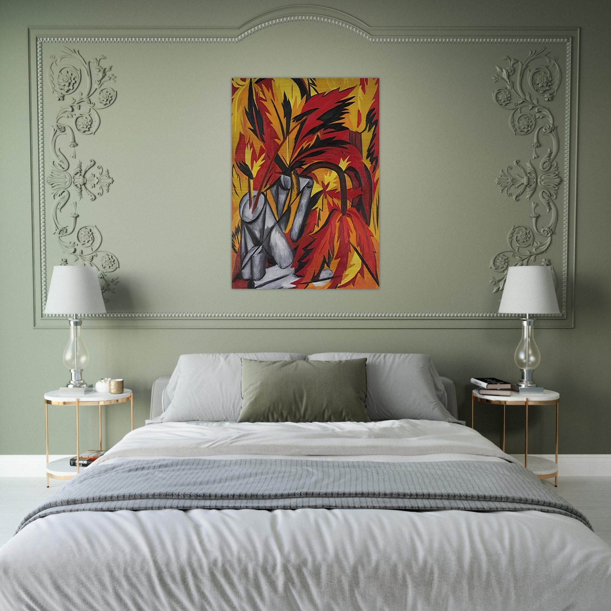Flowers - 1912 - Natalia Goncharova Brushed Aluminum Print - 70x100 cm / 28x40 inches | Natalia Goncharova Aluminum Print | Natalia Goncharova Prints