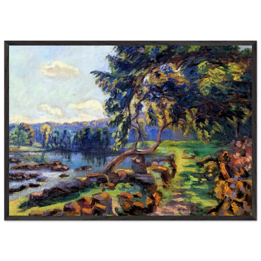 Les rapides a Genetin - 1900 - Armand Guillaumin Framed Art Print – Black Wooden Frame - Default Title - -Framed Art Print