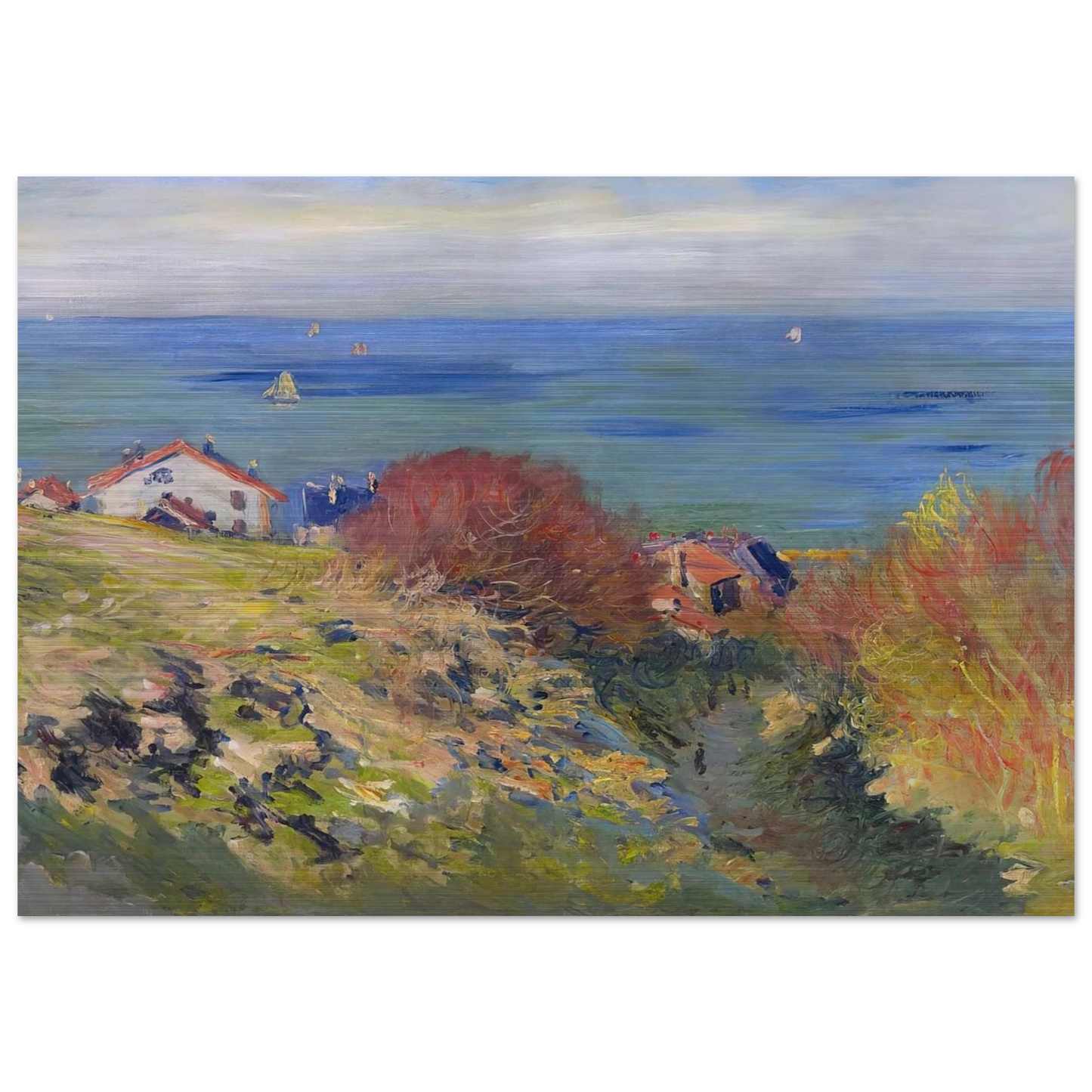 Pourville - claude monet Brushed Aluminum Print - 70x100 cm / 28x40 inches | claude monet Aluminum Print | claude monet Prints