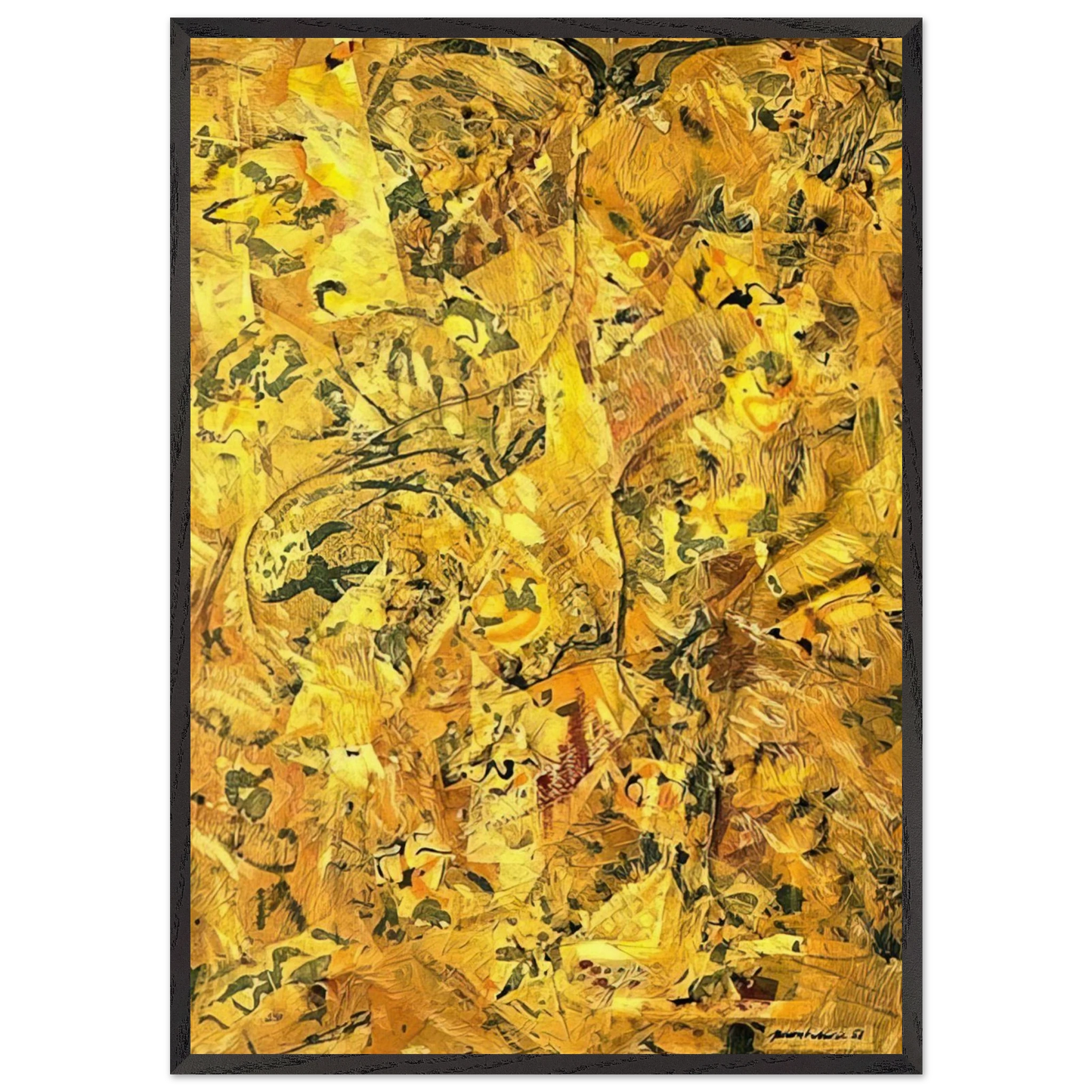 NUMBER 2 - Jackson Pollock Framed Art Print – Black Wooden Frame - Default Title - -Framed Art Print