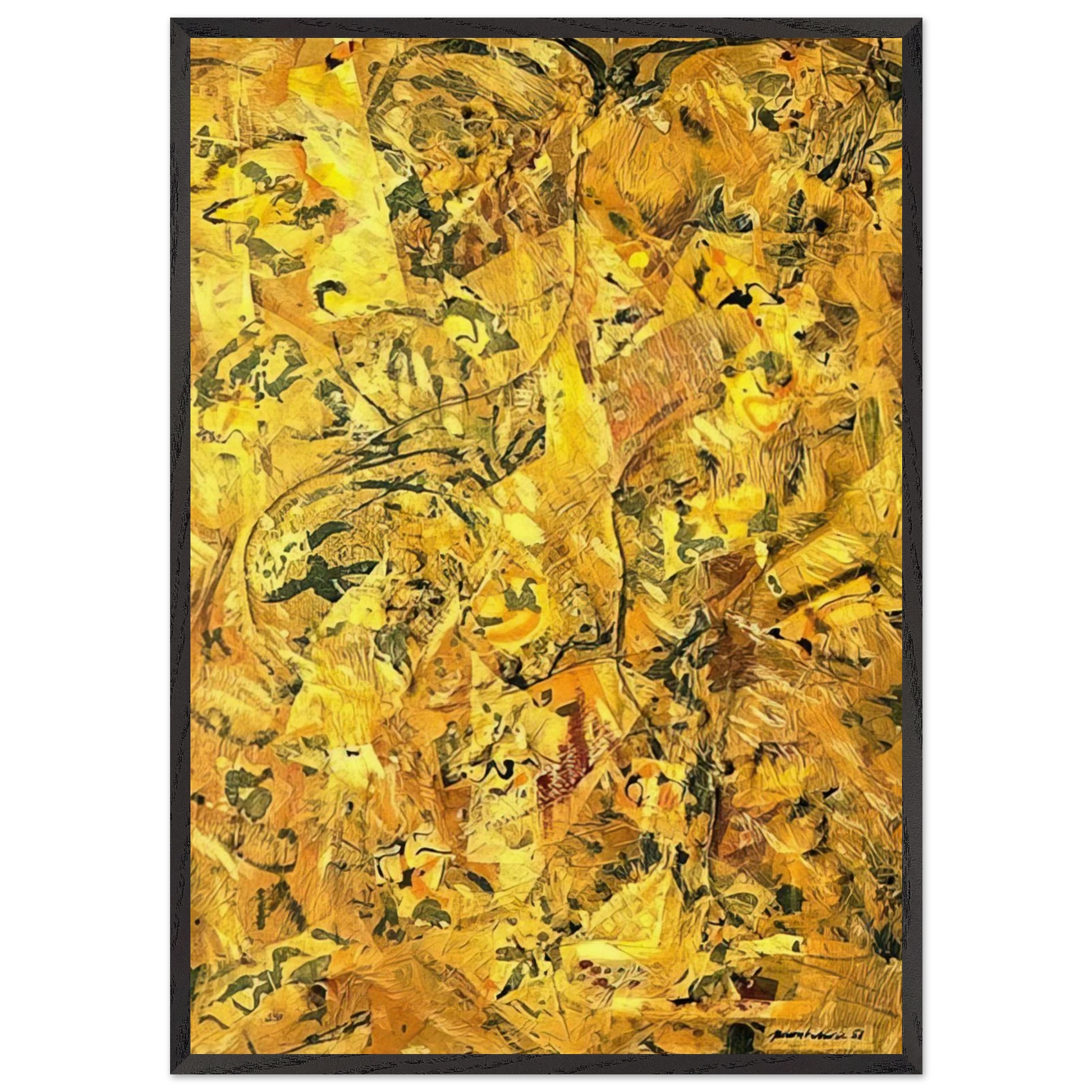 NUMBER 2 - Jackson Pollock Framed Art Print – Black Wooden Frame - Default Title - -Framed Art Print