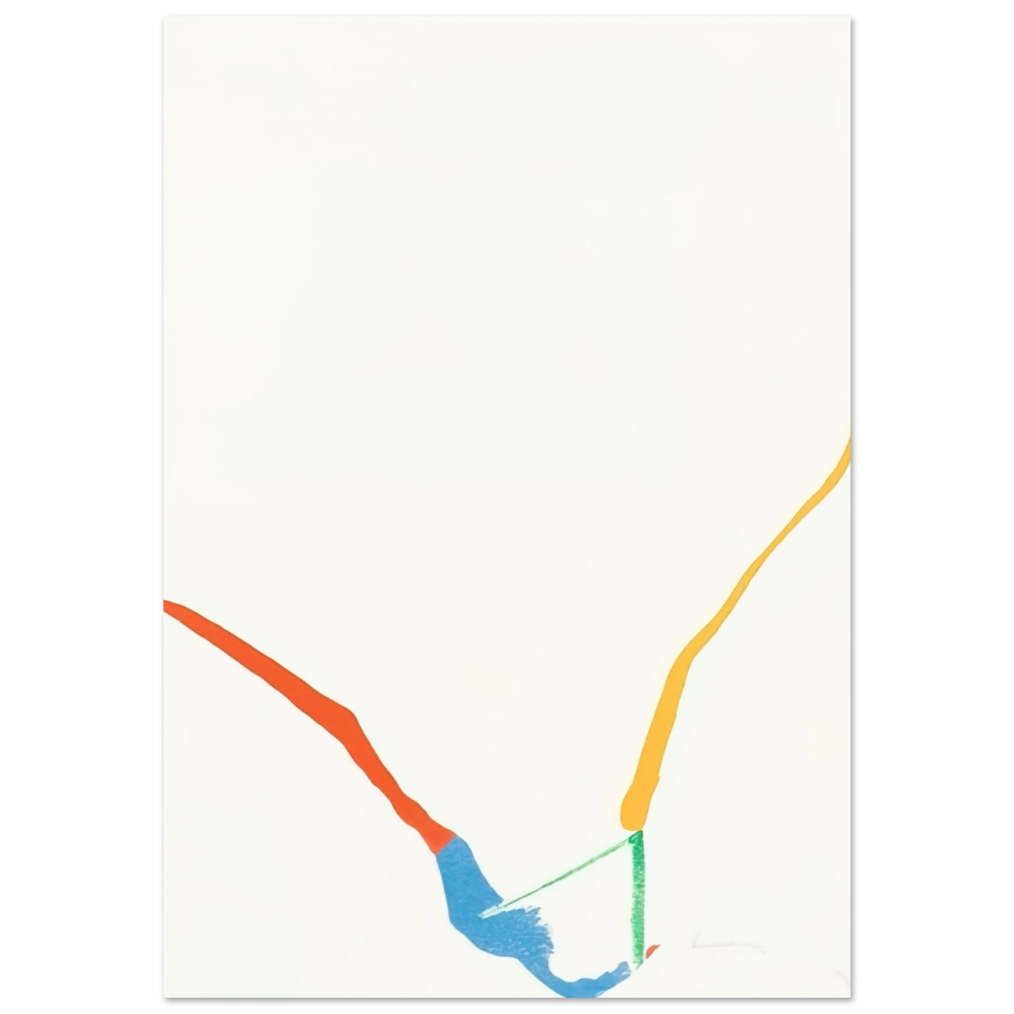 Helen Frankenthaler - What Red Lines Can Do - 1970 Wall art - A2 (42 x 59.4  cm) - Premium Wooden Framed Poster With Fine Art Paper - Wood frame