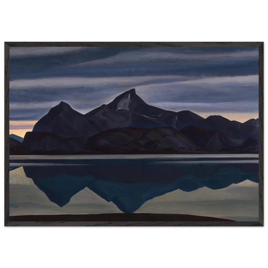Mirrored Mountain South Greenland - Rockwell Kent Framed Art Print – Black Wooden Frame - Default Title - -Framed Art Print