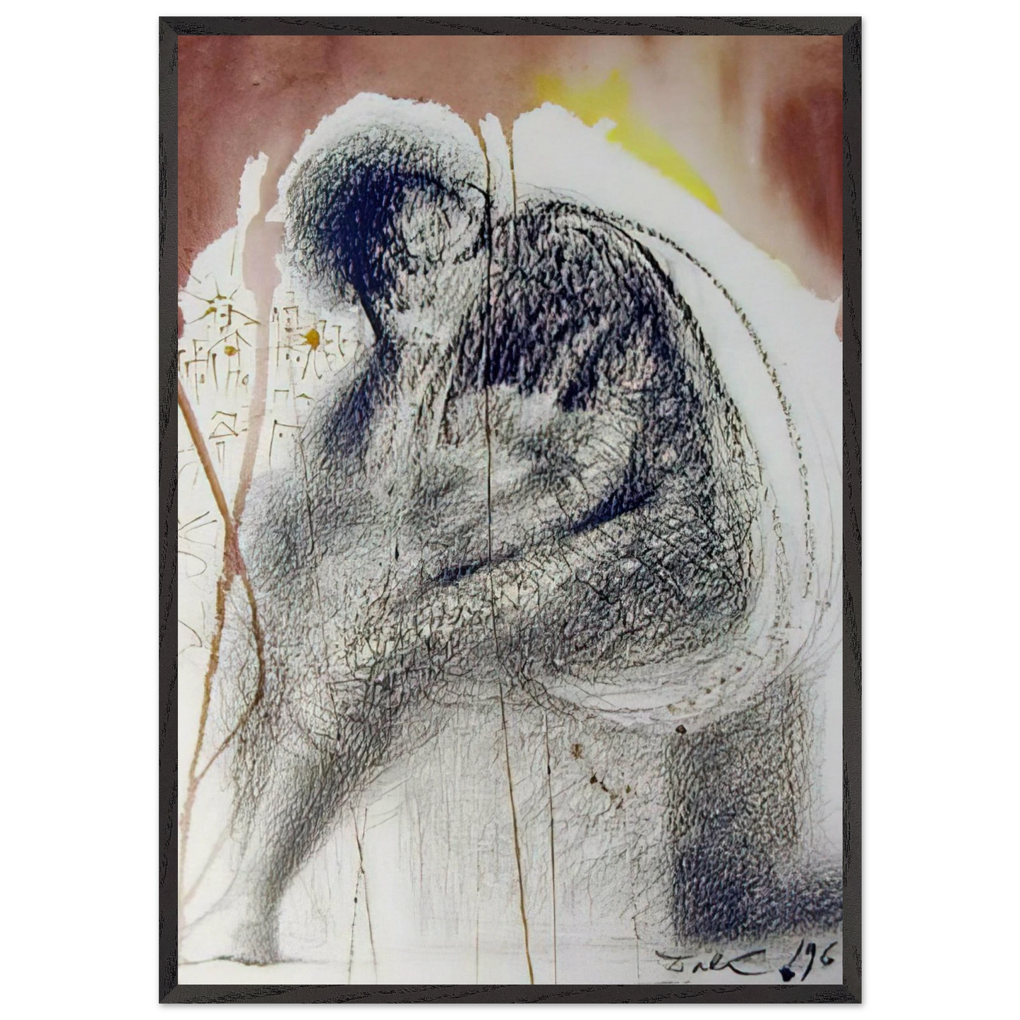 SEDET SOLA CIVITAS PLENA POUPOLO 2 CHRONICLES 36 19 1967 - Salvador Dali Framed Art Print – Black Wooden Frame - Default Title - -Framed Art Print