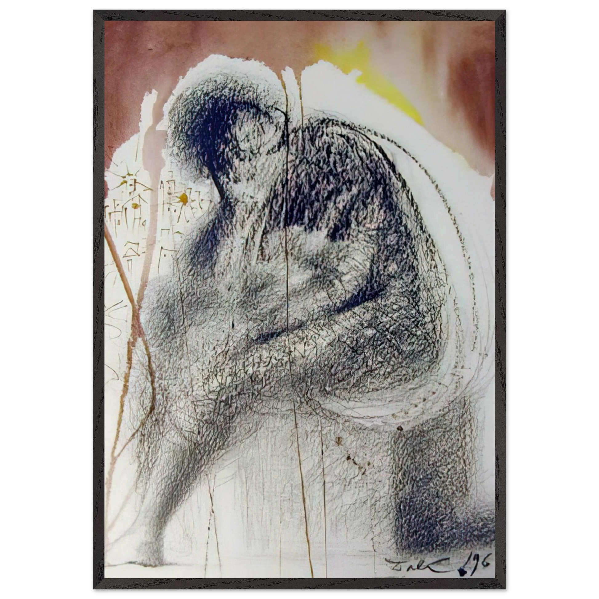 SEDET SOLA CIVITAS PLENA POUPOLO 2 CHRONICLES 36 19 1967 - Salvador Dali Framed Art Print – Black Wooden Frame - Default Title - -Framed Art Print