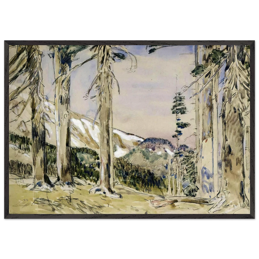 End of Timberline Mt Hood - Childe Hassam 70x100 cm / 28x40 inches Framed Art Print – Black Wooden Frame