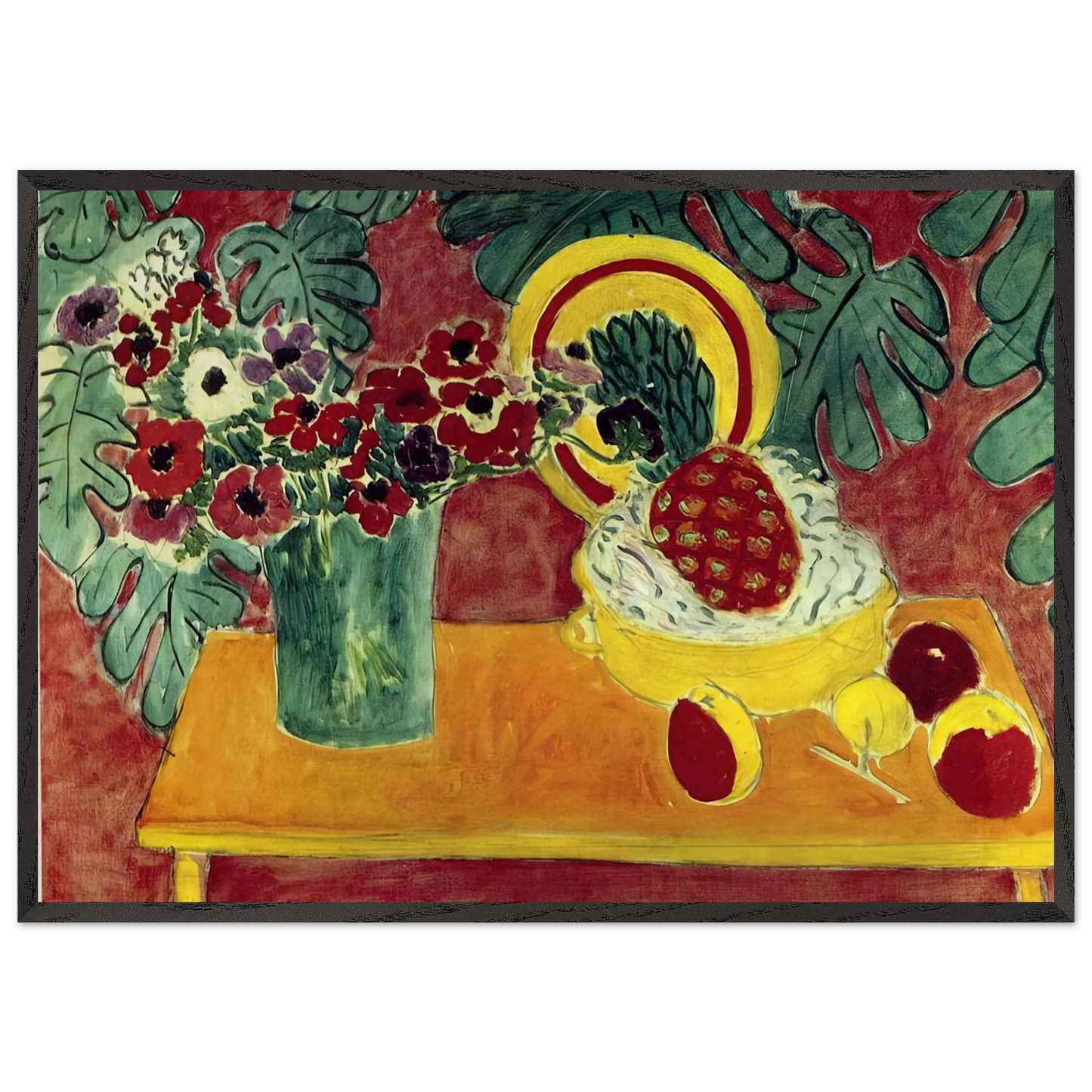 PINEAPPLE AND ANEMONES 1940 - Henri Matisse Framed Art Print – Black Wooden Frame - Default Title - -Framed Art Print