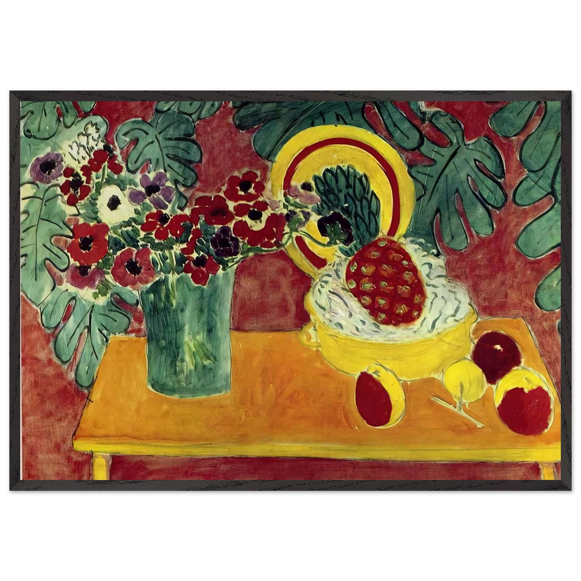 PINEAPPLE AND ANEMONES 1940 - Henri Matisse Framed Art Print – Black Wooden Frame - Default Title - -Framed Art Print