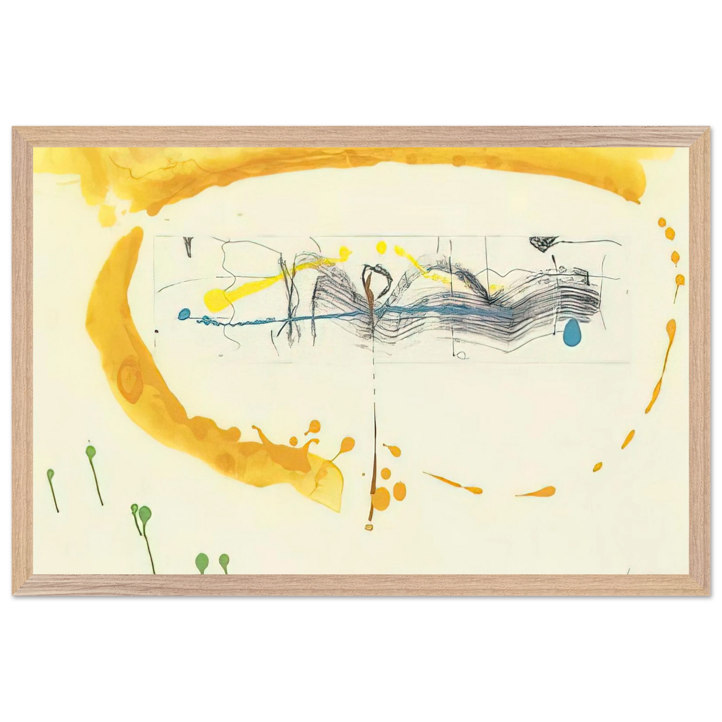 Helen Frankenthaler - Making Music - 2000 Wall art - 20x25 cm / 8x10 inches - Premium Wooden Framed Poster With Fine Art Paper - Black frame
