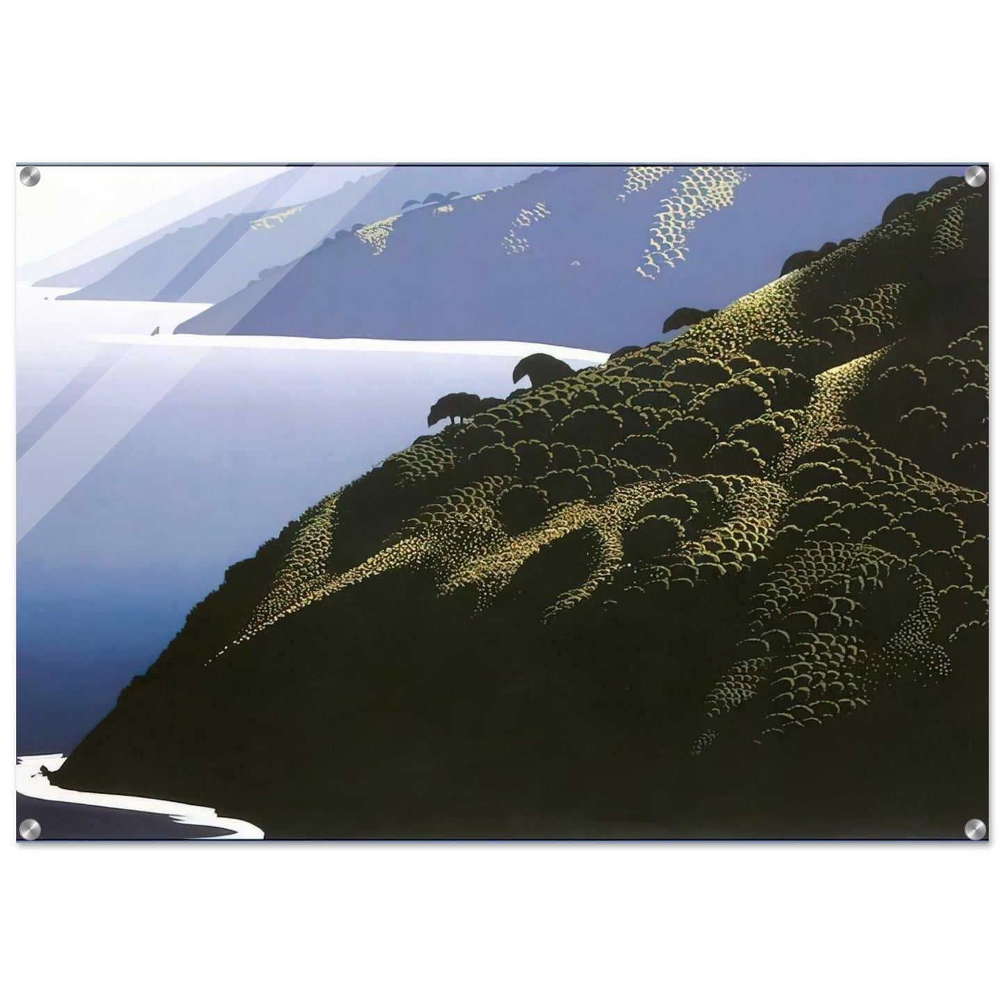 Big Sur Calm - Eyvind Earle Acrylic Print - 70x100 cm / 28x40″ inches | Eyvind Earle Wall Art | Eyvind Earle Prints