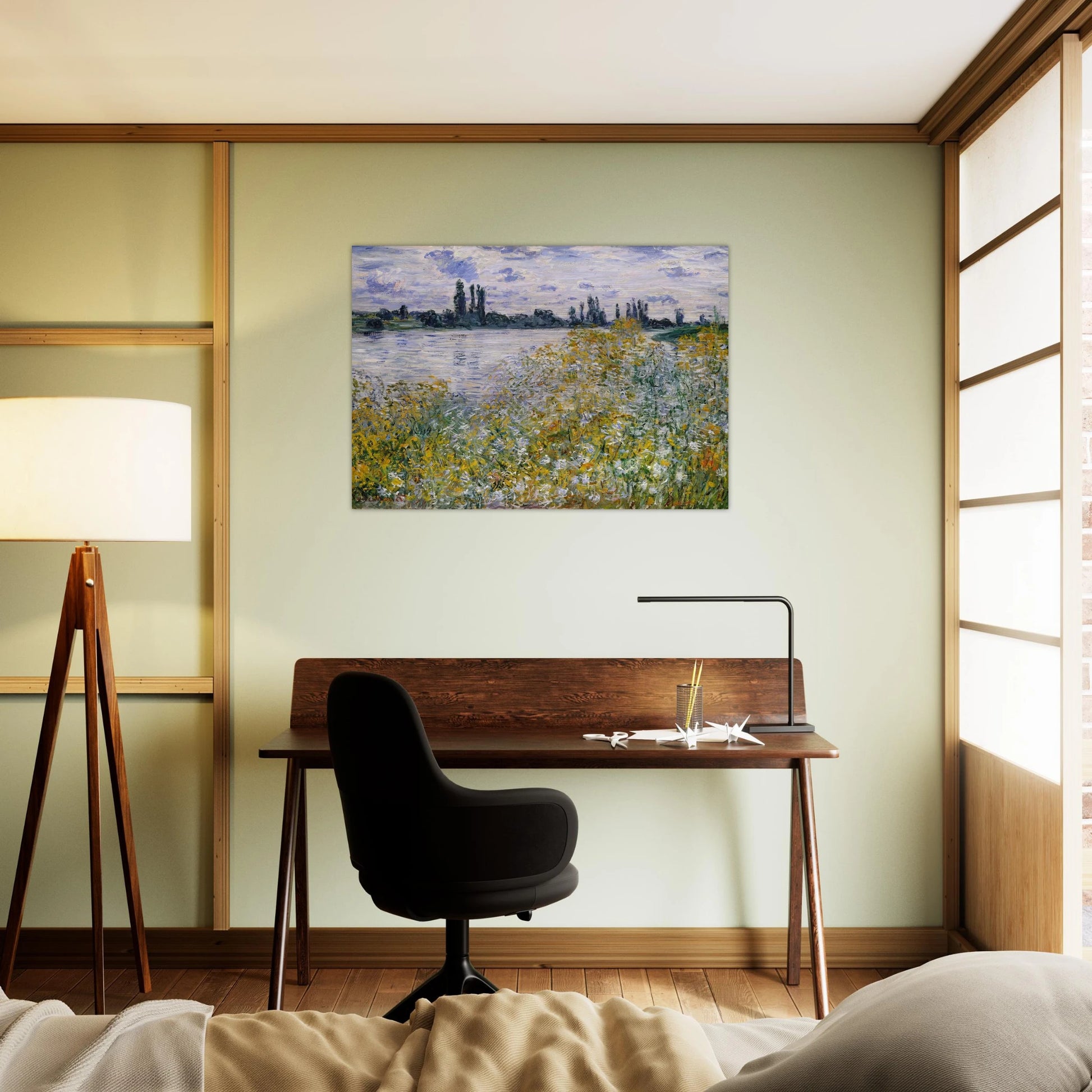Isle of Flowers on Siene near Vetheuil - claude monet Brushed Aluminum Print - 70x100 cm / 28x40 inches | claude monet Aluminum Print | claude monet Prints