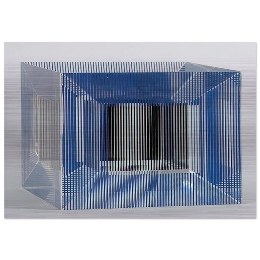 CUBE WITH AMBIGOUS SPACE 1981 - Jesus Rafael Soto Brushed Aluminum Print - 70x100 cm / 28x40 inches | Jesus Rafael Soto Aluminum Print | Jesus Rafael Soto Prints