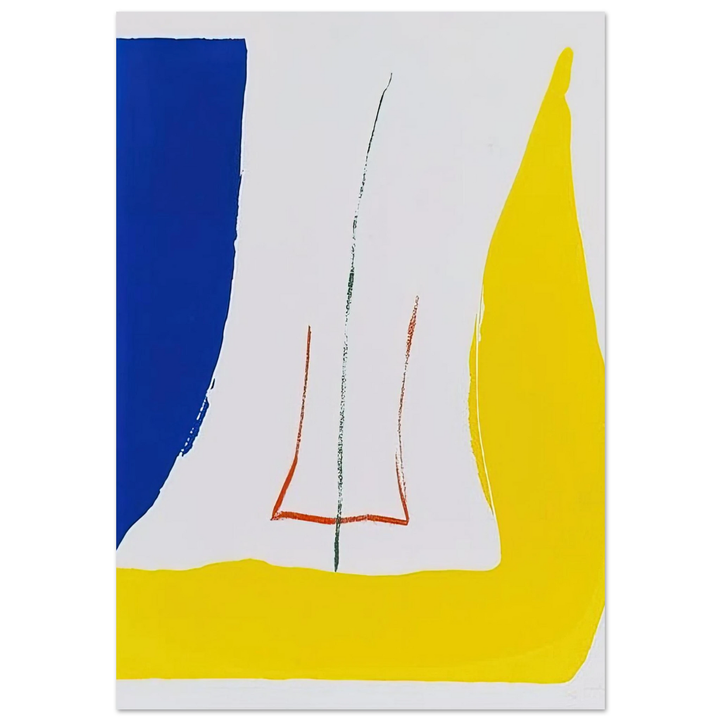 Helen Frankenthaler - Sun Corner - 1968 Wall art - 13x18 cm / 5x7 inches - Fine Art Poster - -