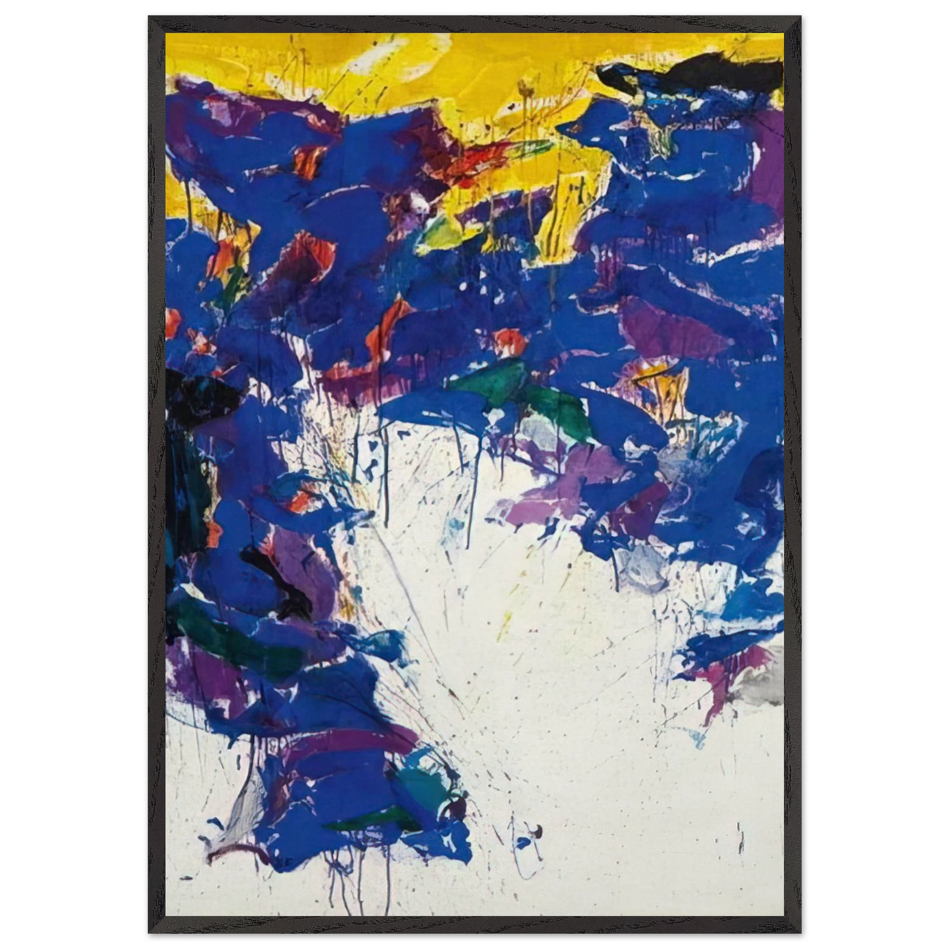 Violet Yellow and White - Sam Francis Framed Art Print – Black Wooden Frame - Default Title - -Framed Art Print