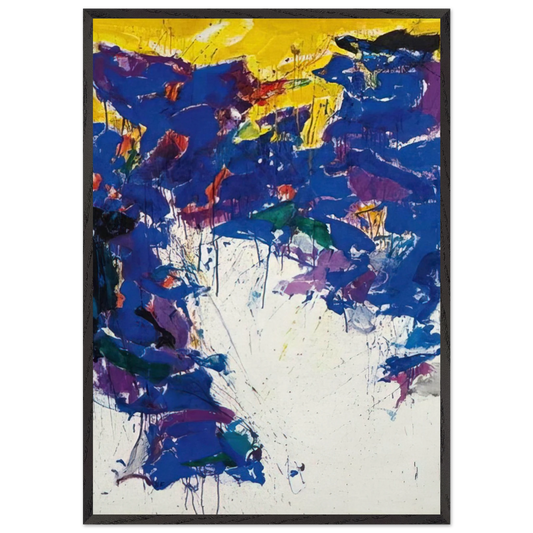 Violet Yellow and White - Sam Francis Framed Art Print – Black Wooden Frame - Default Title - -Framed Art Print