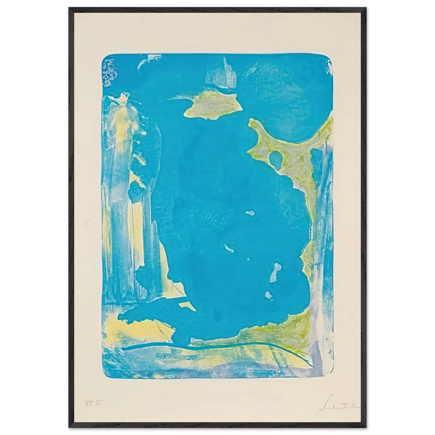Helen Frankenthaler - Reflections IV - 1995 Wall art - 60x80 cm / 24x32 Inches - Premium Wooden Framed Poster With Fine Art Paper - White frame