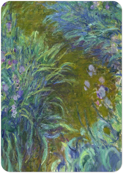 Path through the Irises 02 By claude monet Pack of 10 Post Cards | claude monet Post Cards | A6 (10.5 x 14.8 cm) - 4.1 x 5.8 inches