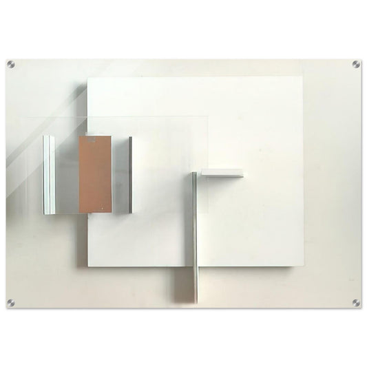 Abstract in White, Black and Ochre - 1962 - Victor Pasmore Acrylic Print - 70x100 cm / 28x40″ inches