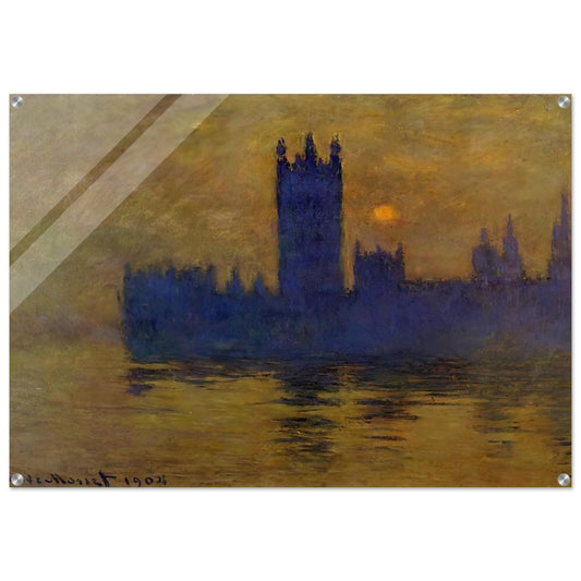 Houses of Parliament, Sunset 02 - claude monet Acrylic Print - 70x100 cm / 28x40″ inches