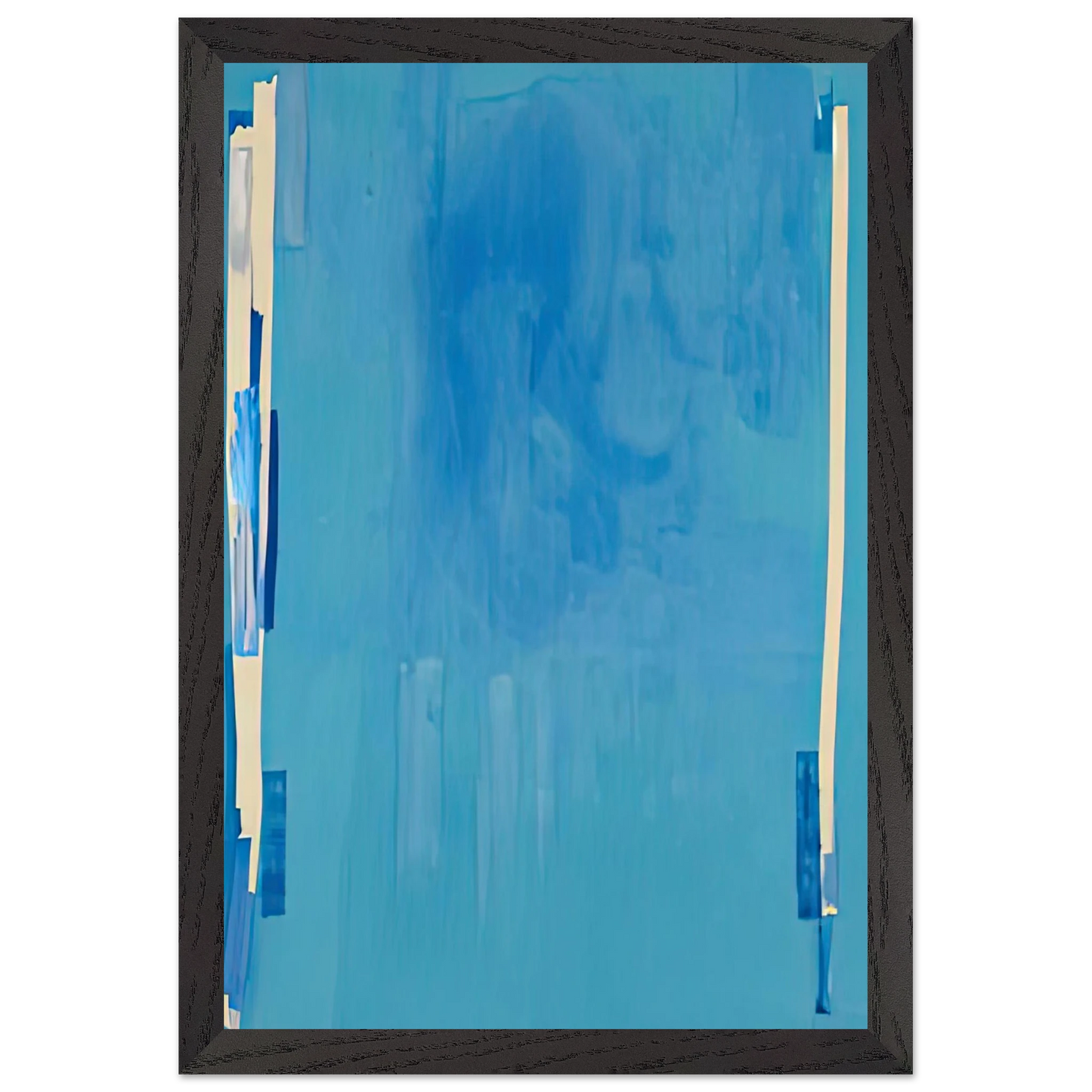 Helen Frankenthaler - Blue Bellows, 1976- Wall Art - 60x80 cm / 24x32 inches - Premium Wooden Framed Poster With Fine Art Paper - White frame