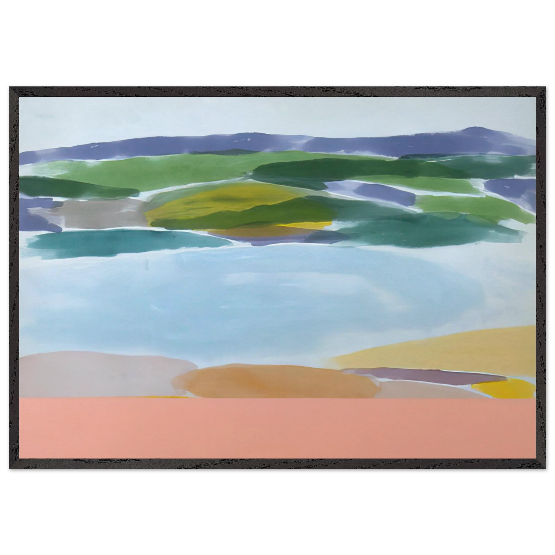 Survivals Shore - 1980 - Ronnie Landfield Framed Art Print – Black Wooden Frame - Default Title - -Framed Art Print