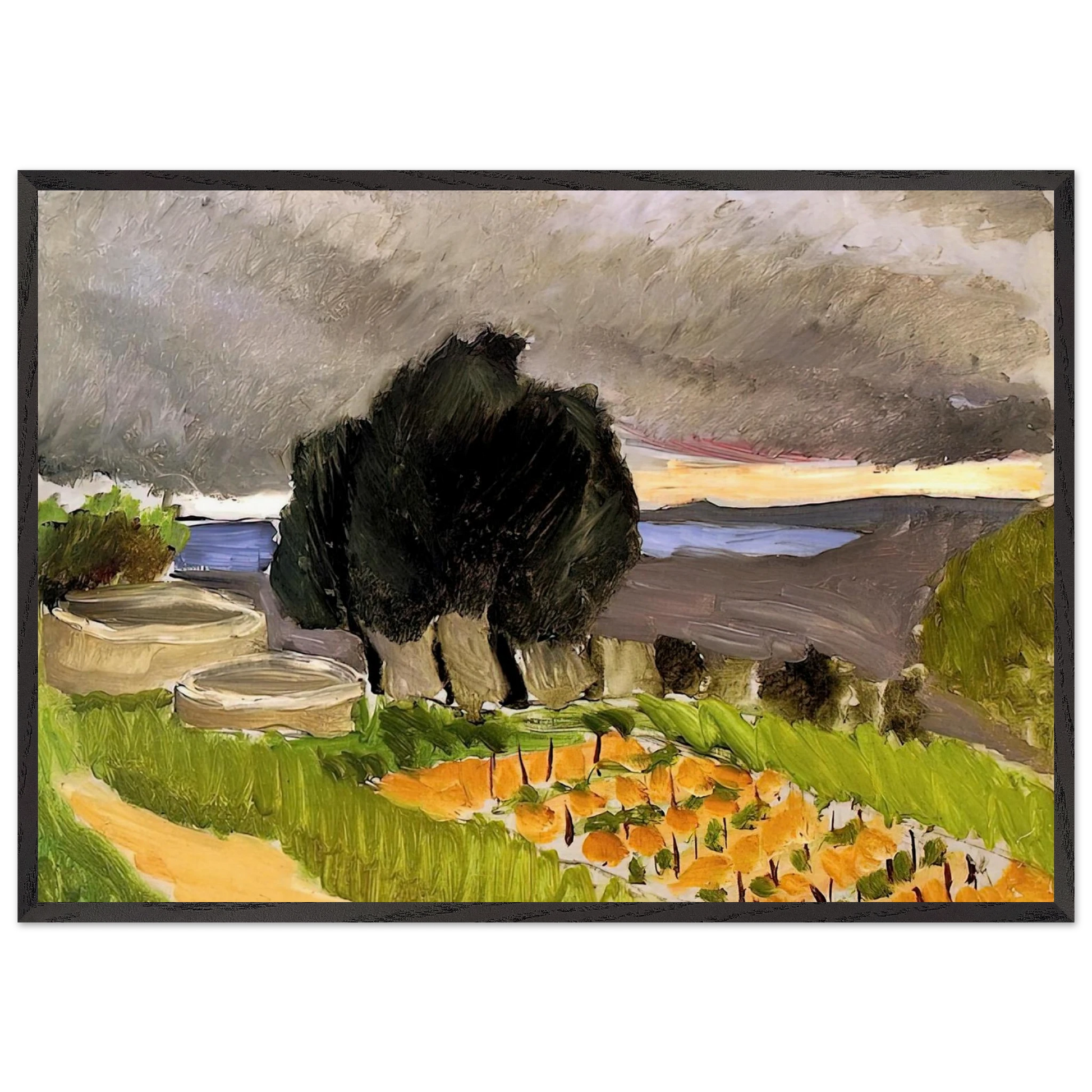 LANDSCAPE OF THE MIDI BEFORE THE STORM 1921 - Henri Matisse Framed Art Print – Black Wooden Frame - Default Title - -Framed Art Print