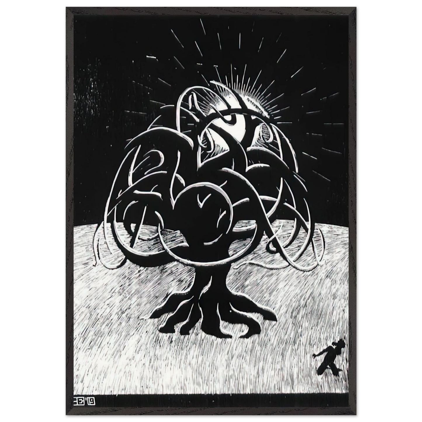 TWON TREE - MC Escher Framed Art Print – Black Wooden Frame - Default Title - -Framed Art Print