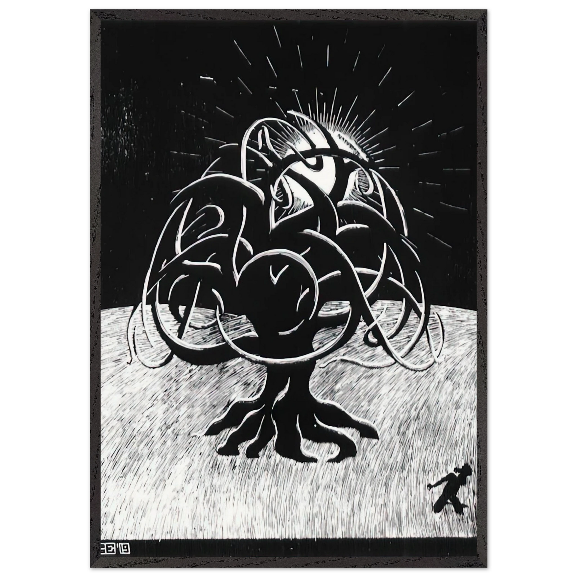 TWON TREE - MC Escher Framed Art Print – Black Wooden Frame - Default Title - -Framed Art Print
