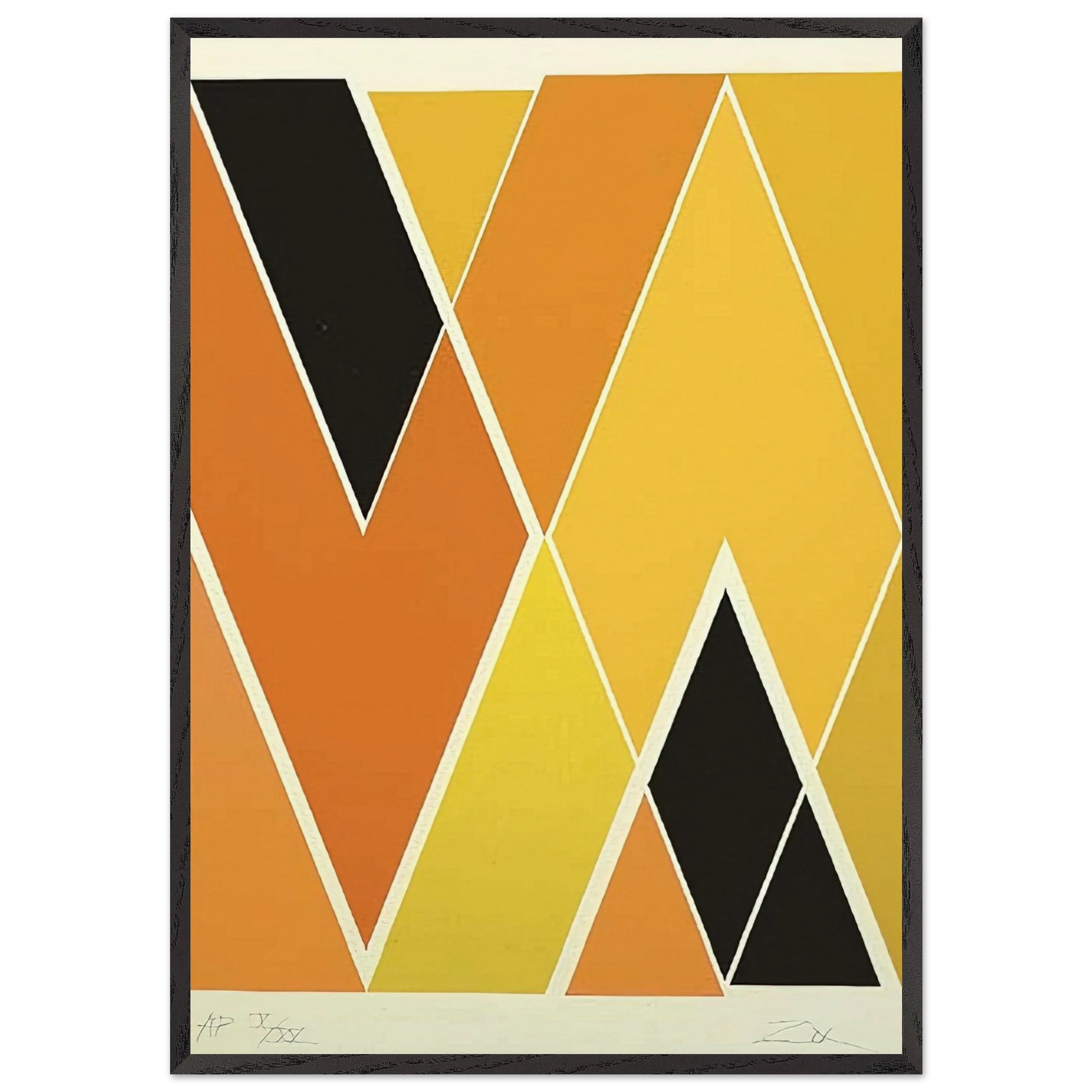 Double Diamond - Hard Edge Painting - Larry Zox Framed Art Print – Black Wooden Frame - Default Title - -Framed Art Print