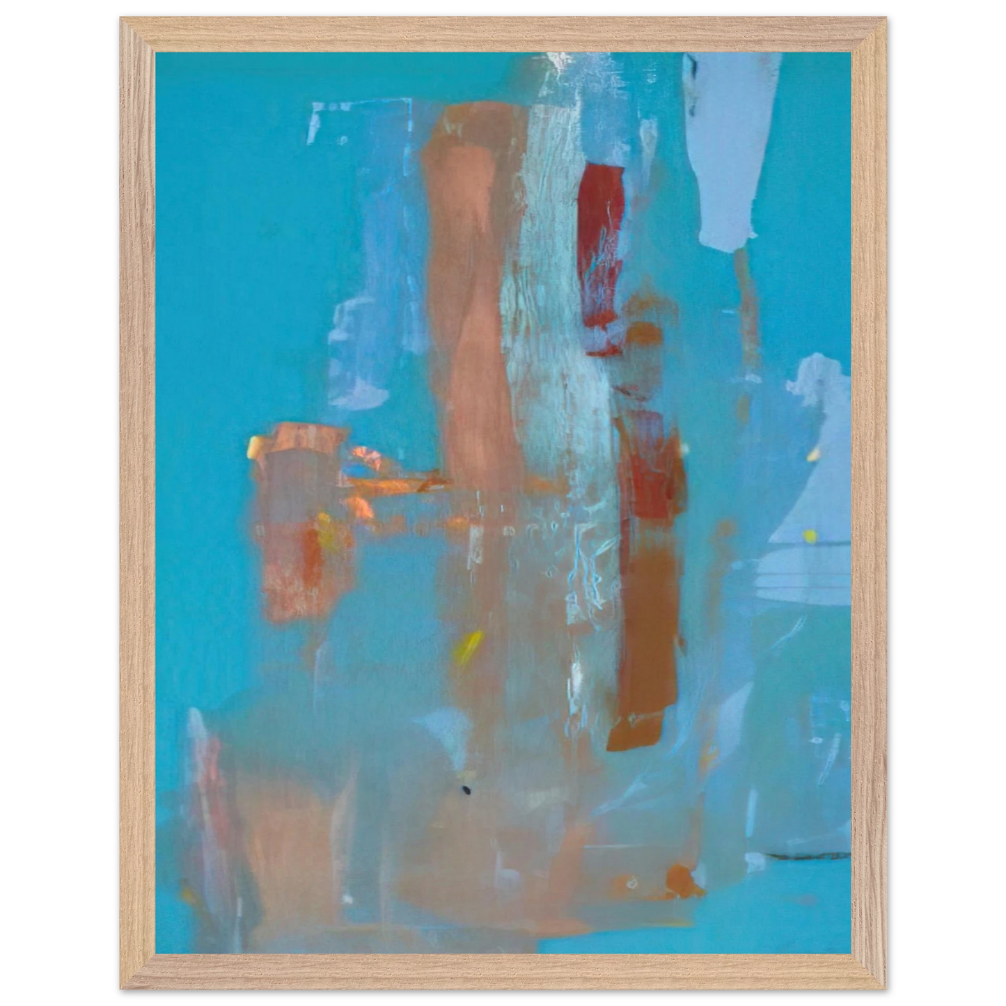 Helen Frankenthaler - In on Blue - 1976 Wall art - 50x50 cm / 20x20 inches - Premium Wooden Framed Poster With Fine Art Paper - Wood frame