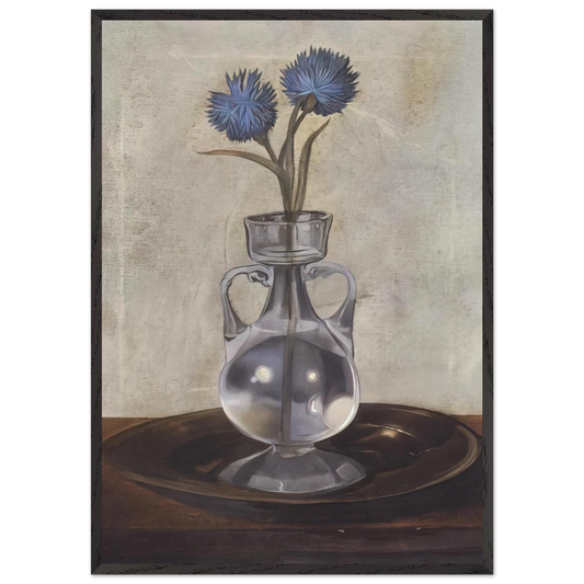 THE VASE OF CORNFLOWERS - Salvador Dali Framed Art Print – Black Wooden Frame - Default Title - -Framed Art Print