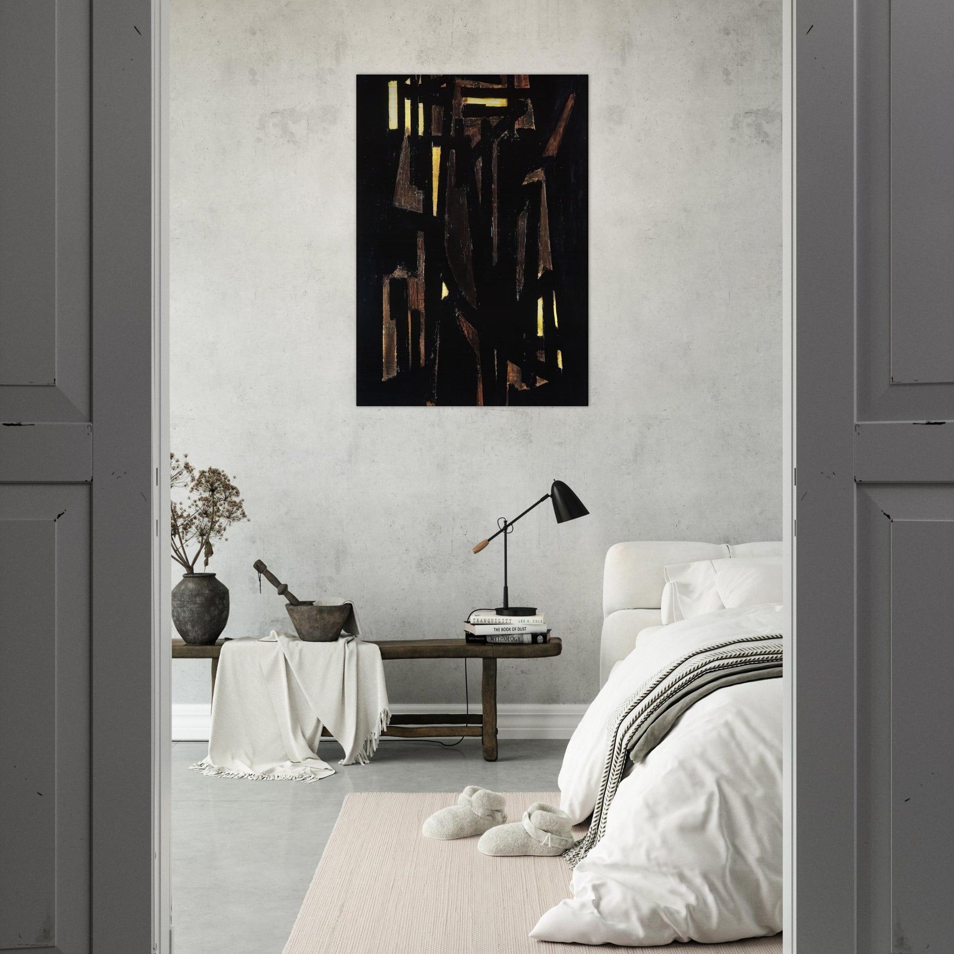 Peinture 146 x 114 cm, 1950 - 1950 - Pierre Soulages Brushed Aluminum Print - 70x100 cm / 28x40 inches | Pierre Soulages Aluminum Print | Pierre Soulages Prints