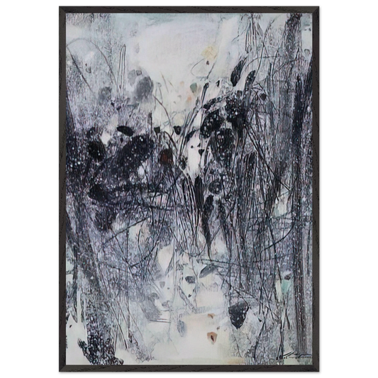 EVOCATION BLEUE 1989 - Chu teh Chun Framed Art Print – Black Wooden Frame - Default Title - -Framed Art Print