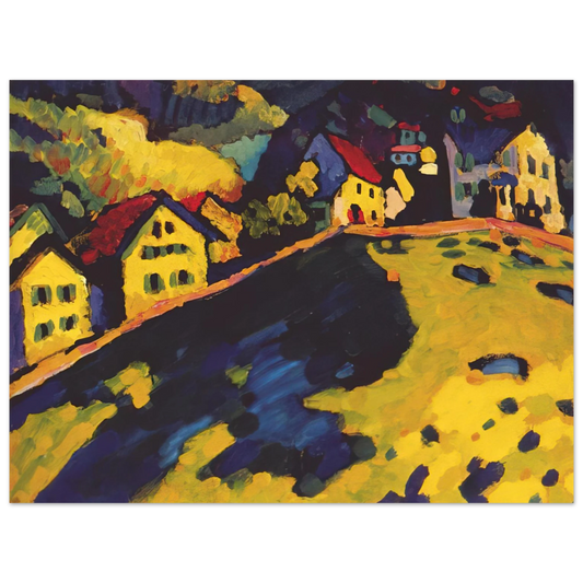 Wassily Kandinsky - HOUSES AT MURNAU 1909 Fine Art Poster - Default Title