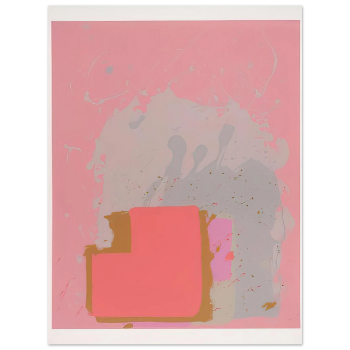 John Hoyland - Red Black on Pink - 1971  75x100 cm / 30x40inches Fine Art Poster