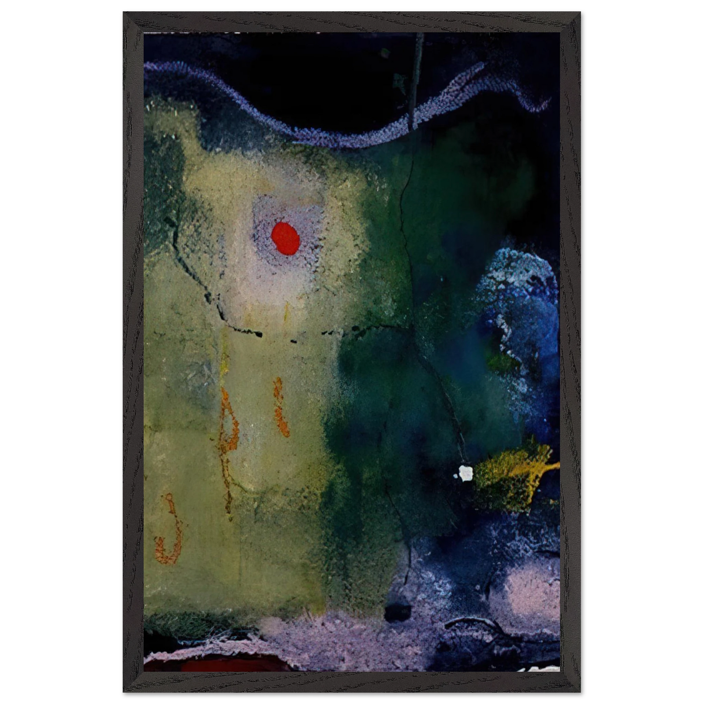 Helen Frankenthaler - The Other Side of the Moon - 1995 Wall art - 45x60 cm / 18x24 inches - Premium Wooden Framed Poster With Fine Art Paper - White frame