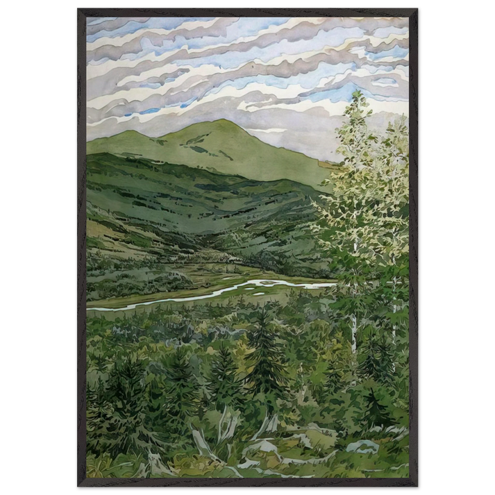 Briggs Meadow - 1977 - Neil Welliver 70x100 cm / 28x40 inches Framed Art Print – Black Wooden Frame
